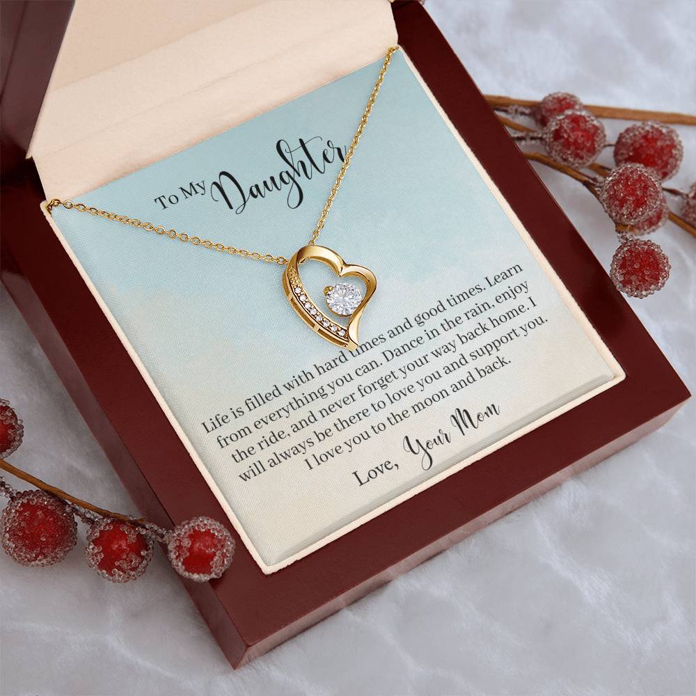 To My Daughter Hard Times And Good Times - Collection Daughter Gift Jewelry Necklace From Daughter Anniversary Daughter Mother Necklace Daughters Forever Love Necklace