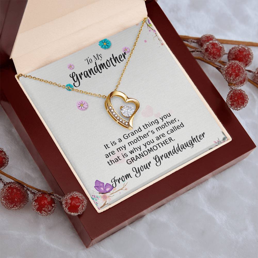 To My Grandmother From Your Granddaughter Necklace 1 Forever Love Necklace