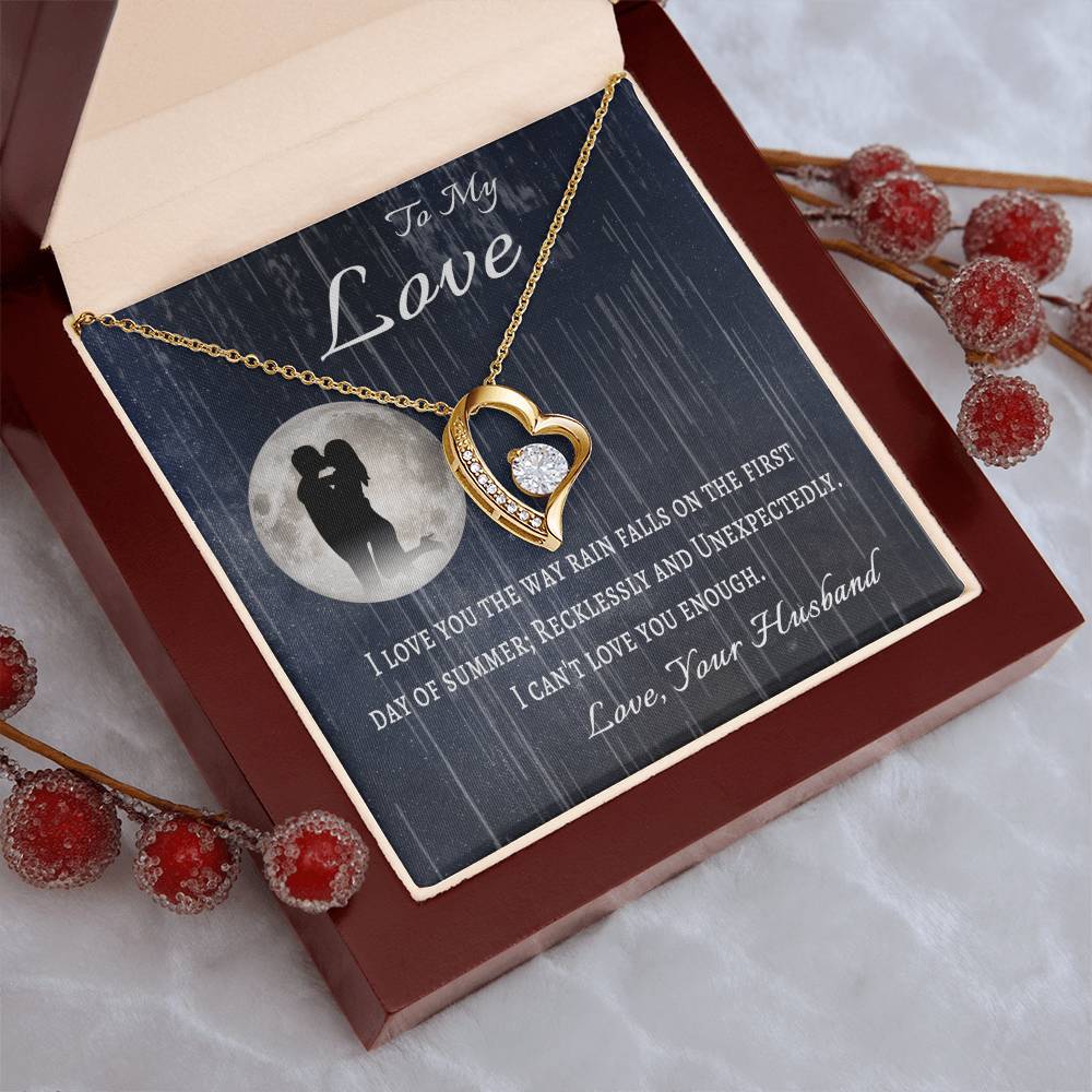To My Wife Message Card Necklace To My Love From Husband Anniversary Gift Necklace For Wife Birthday Gifts For Wife Forever Love Necklace