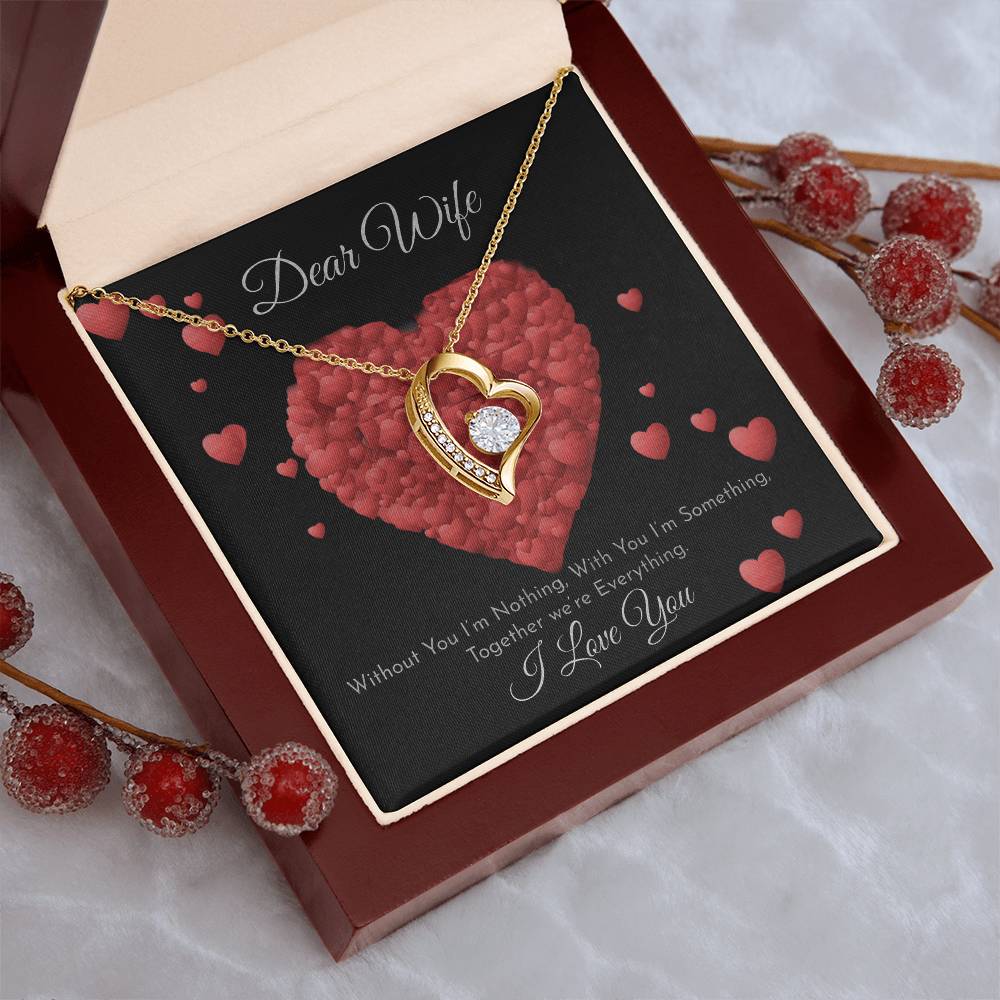 Dear Wife - I Love You - 925 Sterling Silver Pendant Forever Love Necklace
