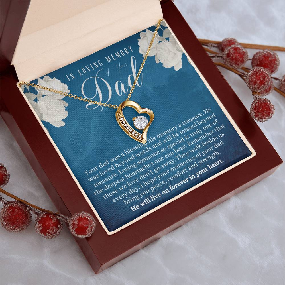 Dad Memorial Gift Father Memorial Gift Loss Of Father Memorial Gift Sympathy Gift Of Loss Of Dad Dad Memorial Necklace Keepsake Forever Love Necklace