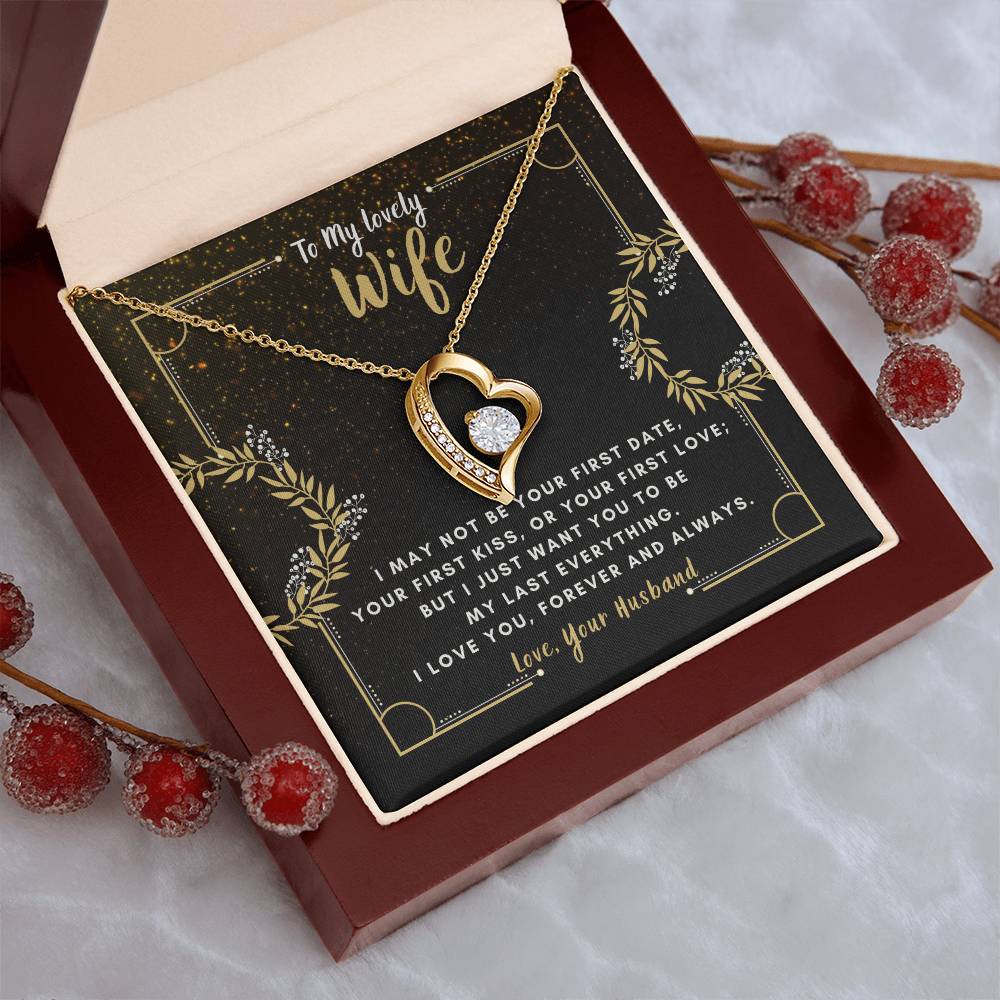To My Lovely Wife Heart Pendant Forever Love Necklace