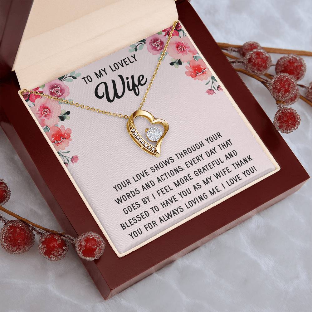 Silver Small Heart Cubic Zirconia Pendant Necklace Gift For Wife Sentimental Gifts For Mothers Day Gift For Wife Wife Anniversary Birthday Forever Love Necklace