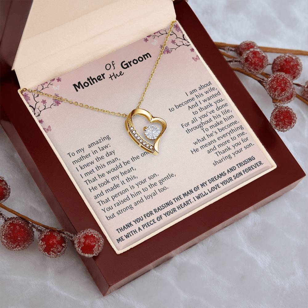 Mother Of The Groom Wedding Gift Bridal Party Rehearsal Dinner Man Of My Dreams Parent Of Groom Bridal Shower Christmas Gifts Forever Love Necklace