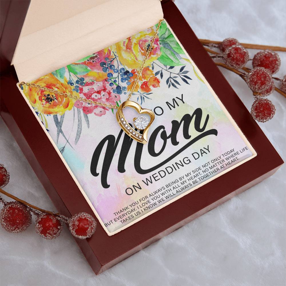 Necklace For Mom On Wedding Daymom On Wedding Day Jewelry To My Mom Necklace Wedding Necklace For Mom Mother Of The Groom Bride Forever Love Necklace