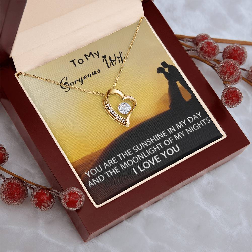 To My Gorgeous Wife - Gift From Husband - 925 Sterling Silver Pendant Forever Love Necklace