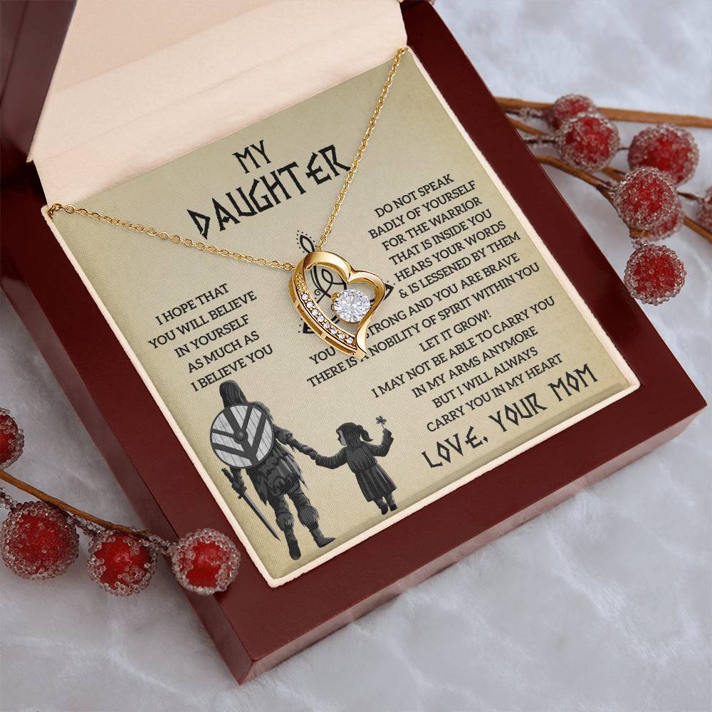 To My Daughter Gift From Mom Mother Daughter Necklace Gift For Daughter From Mom Daughter Gift Viking Daughter Daughter Birthday Forever Love Necklace