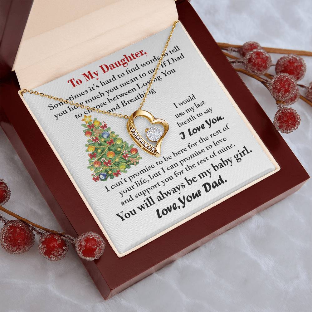 To My Daughter You Will Always Be My Baby Girl. Love Your Dad Forever Love Necklace