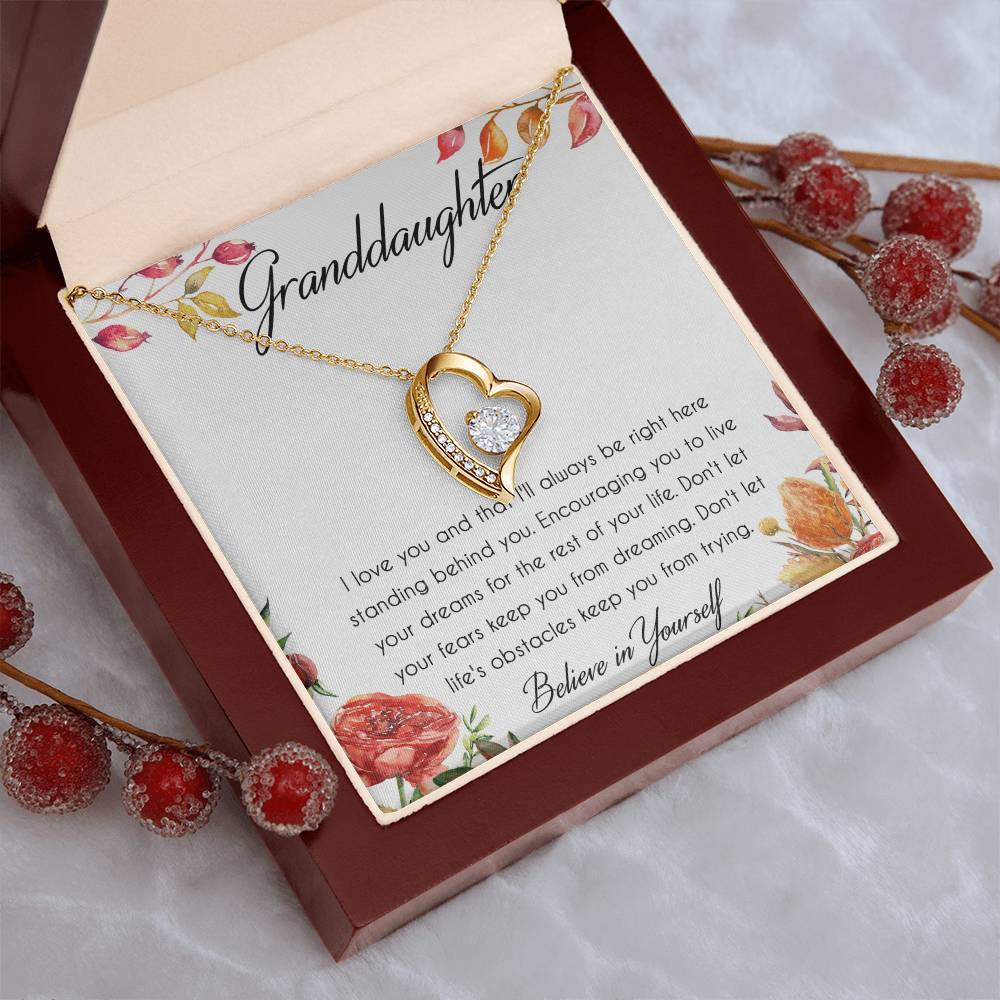 Granddaughter Message Card 1 Forever Love Necklace