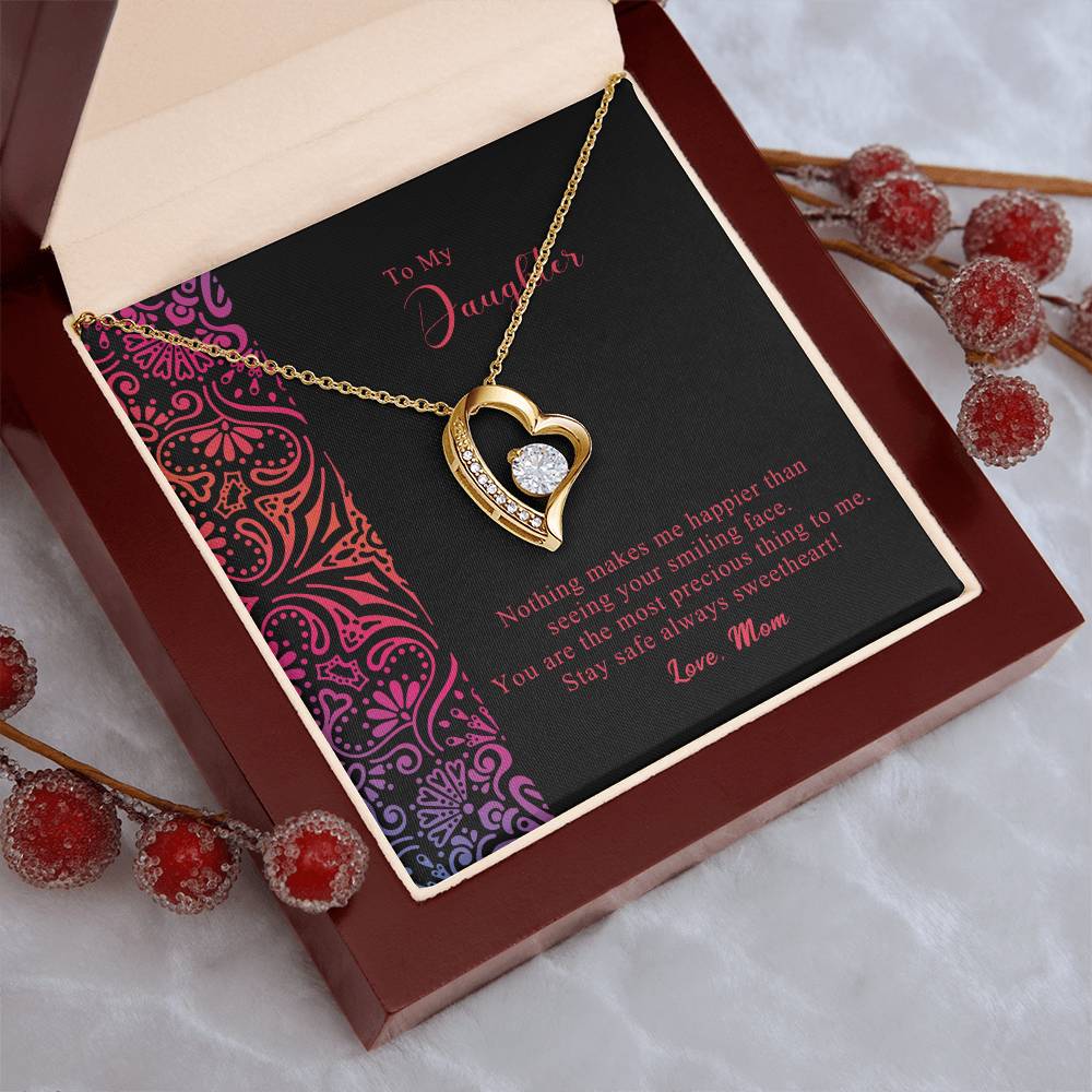 To My Daughter - Forever Love Mother's Day Necklace Gift Set Daughter Gift From Mom Anniversary Lovingly Mom Birthday Forever Love Necklace