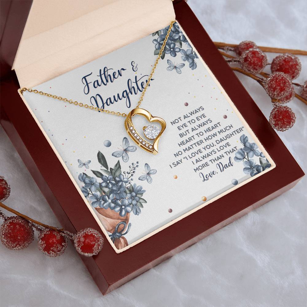 Interlocking Hearts Father And Daughter Gift For Daughter From Dad Daughter Father Necklace Daughter Gift From Dad To My Daughter Daughters Birthday Forever Love Necklace