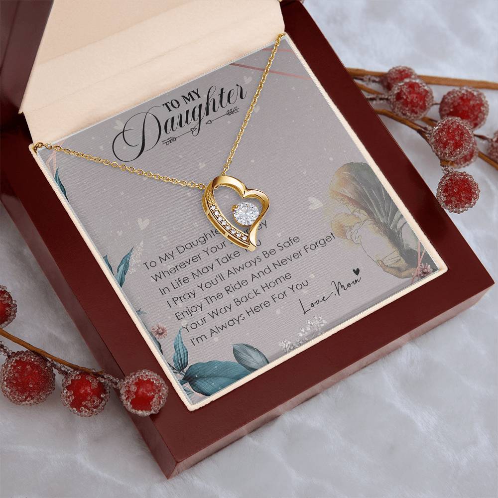 To My Daughter I'll Always Be With You.. Dad Birthday Gift To Daughter From Dad Daughter Necklace Forever Love Necklace