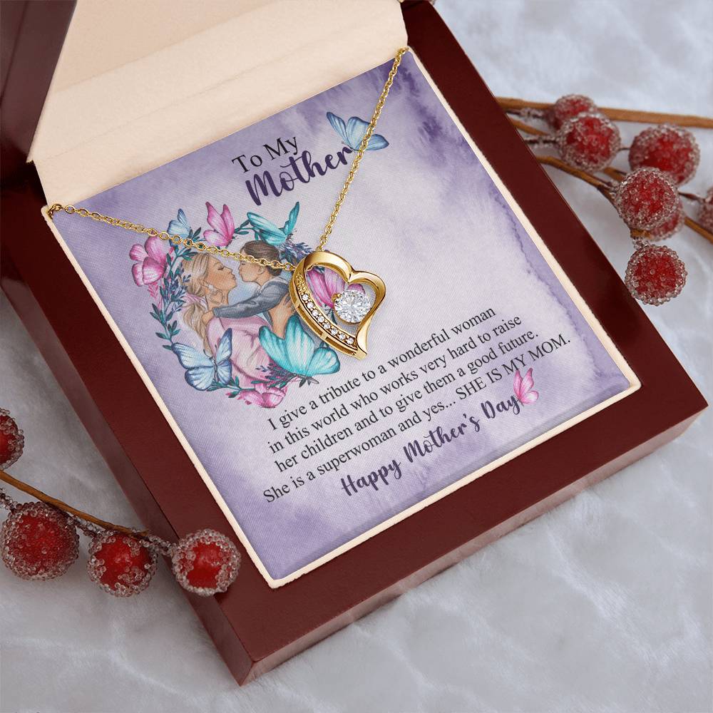 To My Mother Forever Love Necklace Mother Necklace Gift For Mother Xmas Christmas Customize Gift To My Mom Forever Love Necklace