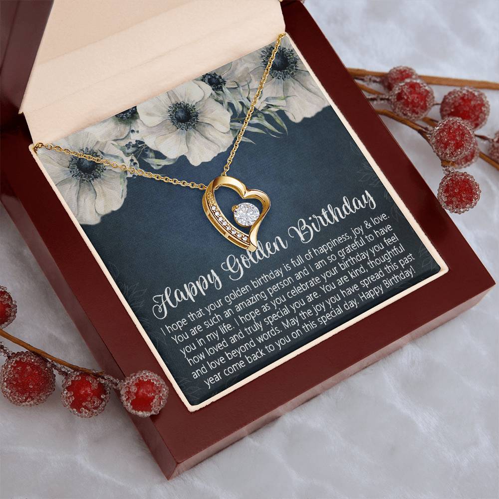 Golden Birthday Gift Customize Necklace Happy Golden Birthday Golden Birthday Jewelry Special Gift For Women Girl 1 Forever Love Necklace