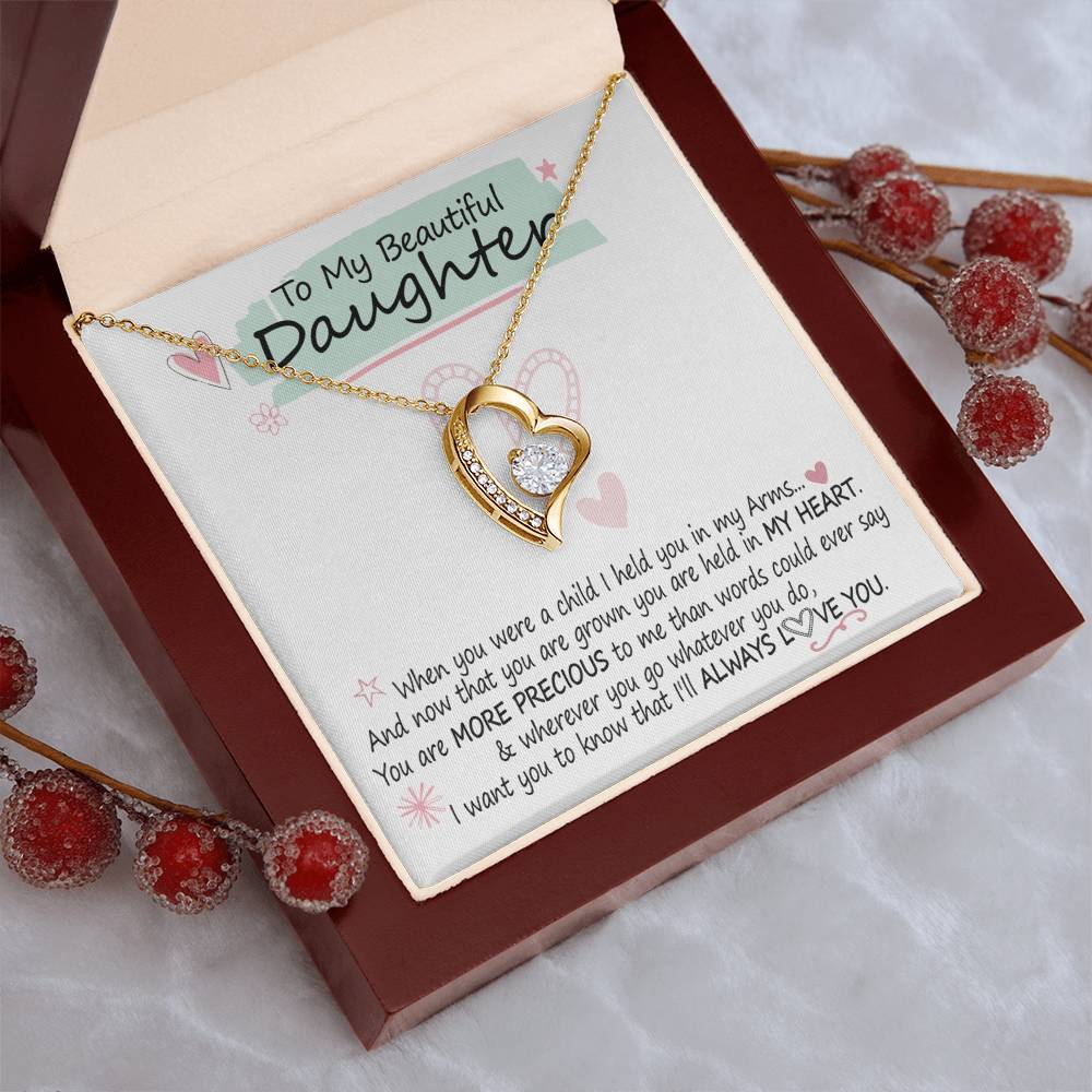 A Gift For Daughter More Precious To Me Forever Love Necklace