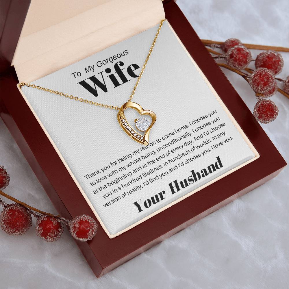 To My Wife - Valentine's Gift Forever Love Necklace