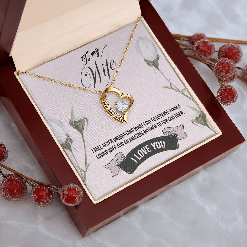 To My Wife - Forever Love Necklace Gold Forever Love Necklace