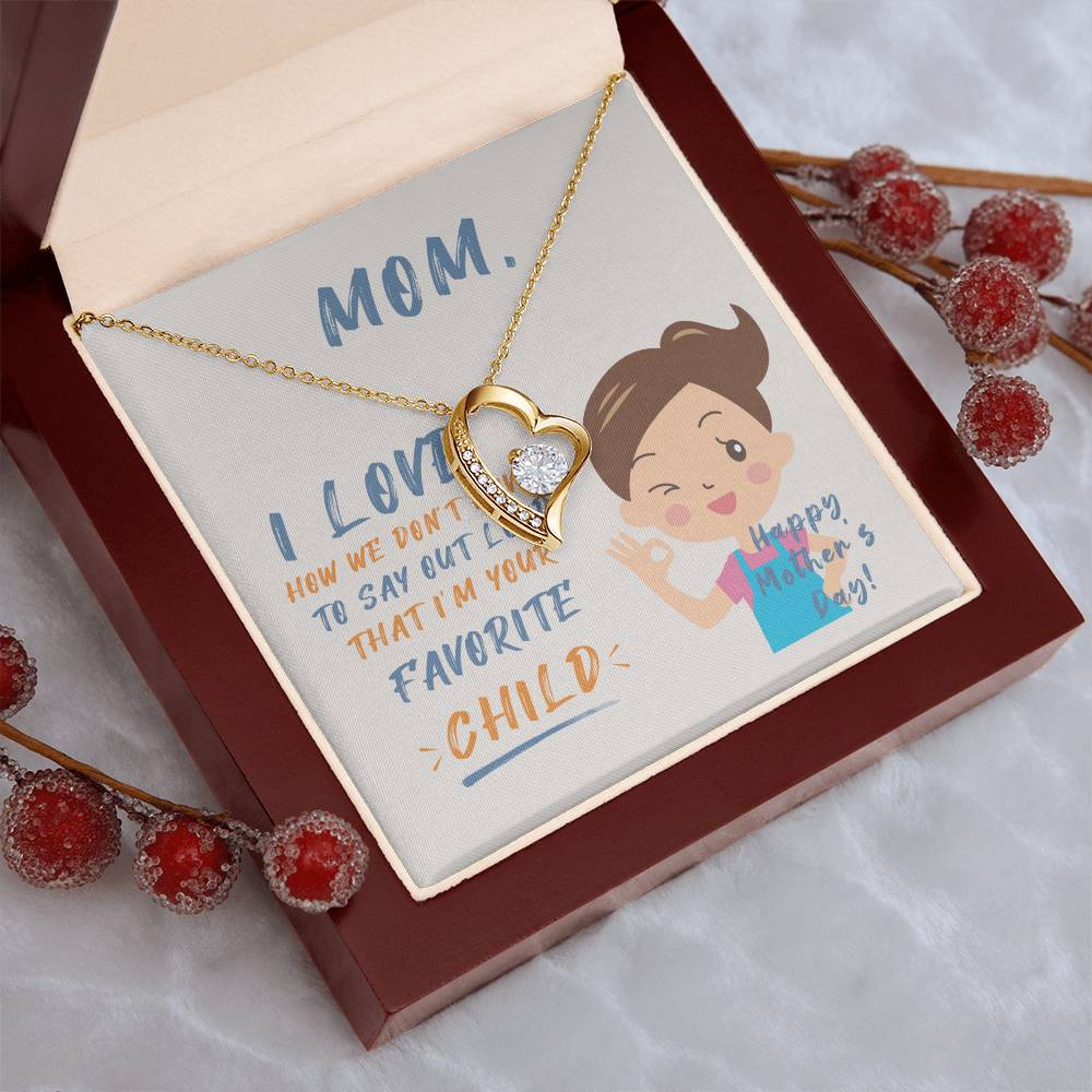 Mom With Message Card 1 Forever Love Necklace