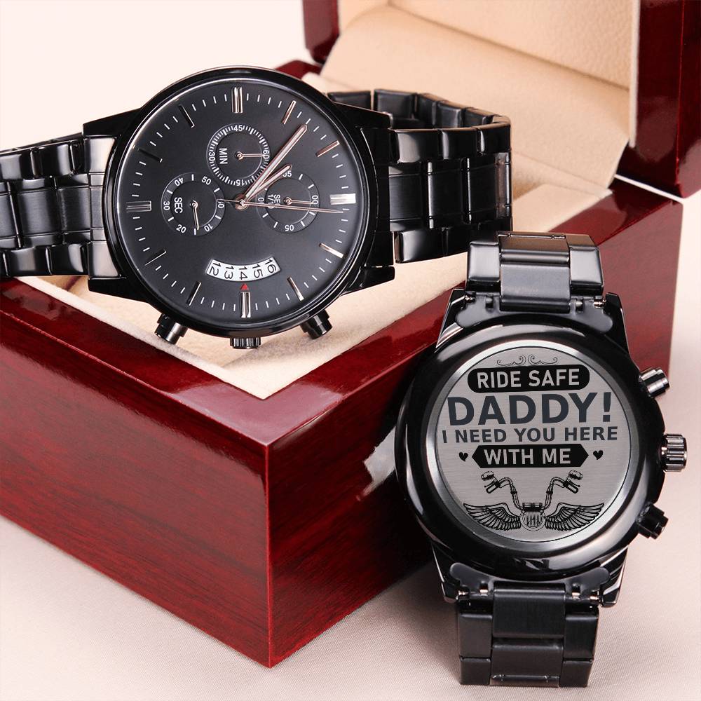 Ride Safe Daddy 1 Engraving Chronograph Watch
