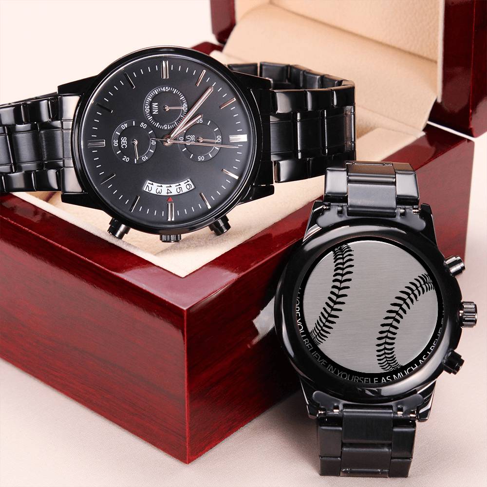 Never Forget Stainless Steel Watch Engraving Chronograph Watch