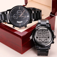 Customize Watch Watch For Dad Customize Gift For Biker Dads Biker Gifts Biking Dad Gift From Son & Daughter Engraved Watch For Bikers Engraving Chronograph Watch