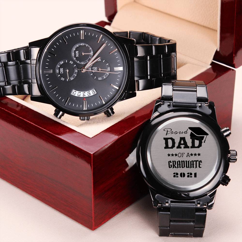 Proud Dad Of A Graduate 2021 Engraving Chronograph Watch