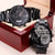 To My Son Never Forget That I Love You Engraved Customized Black Chronograph Watch Mom Gift For Son Engraving Chronograph Watch
