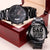 Tough Enough To Be A Dad And Stepdad Crazy Enough To Rock Them Both Engraved Design Black Chronograph Watch Engraving Chronograph Watch