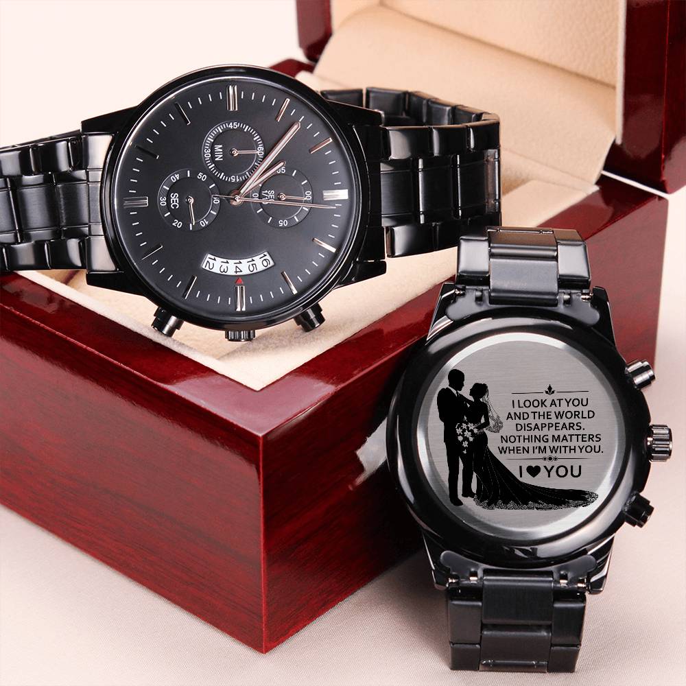 I Look At You Engraving Chronograph Watch