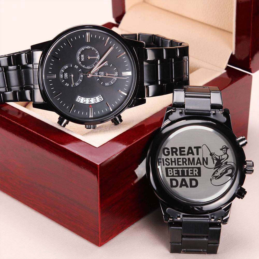 Father's Day Gifts Ideas For Fishing Dad Great Fisherman Daddy Engraving Chronograph Watch
