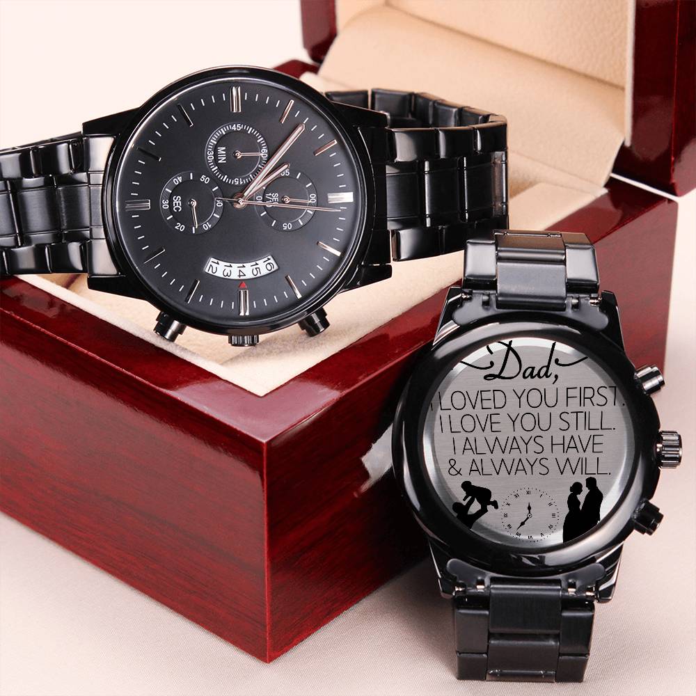 Father Of The Bride Wedding Day Watch Gift- I Loved You First Engraving Chronograph Watch