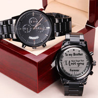 Brother Birthday Gifts From Sister Or Brother To My Brother Black Chronograph Watch Brother Gifts Ideas Engraving Chronograph Watch