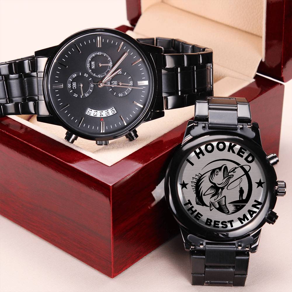 I Hooked The Best Man Watch Engraving Chronograph Watch