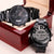 My Dad Super Hero Black Chronograph Beautiful Watch Engraving Chronograph Watch
