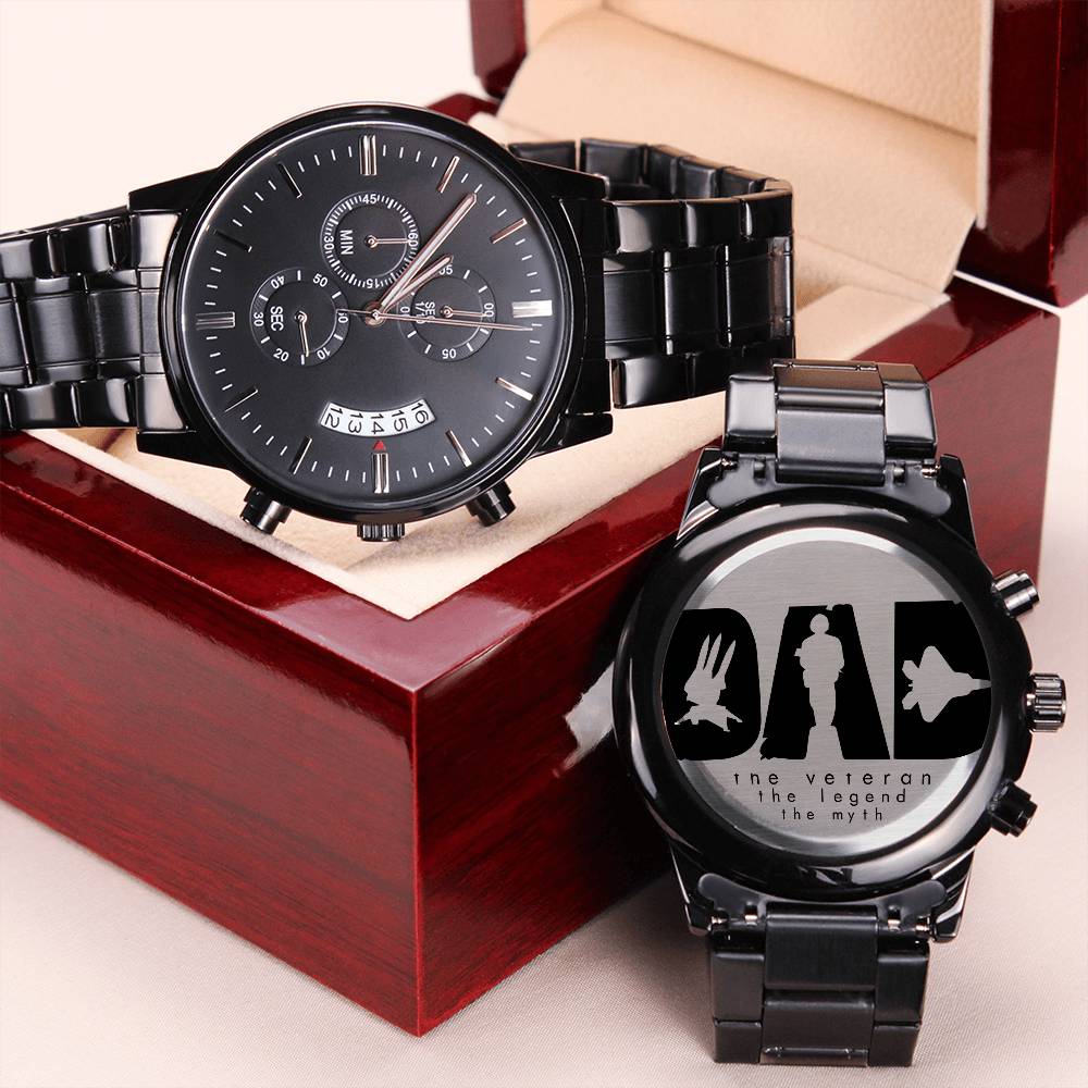 Veteran Collection - Veteran Dad Christmas Anniversary Gift Birthday Gift Chronograph Watch Engraving Chronograph Watch