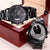 Gift To My Man - Engraved Design Black Chronograph Watch -till The End Of Time Quote Engraving Chronograph Watch