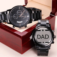 Happy Fathers Day Special Gifts - The Best Dad In The World Engraving Chronograph Watch