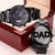 Engraved Design Black Chronograph Watch For Dad Engraving Chronograph Watch