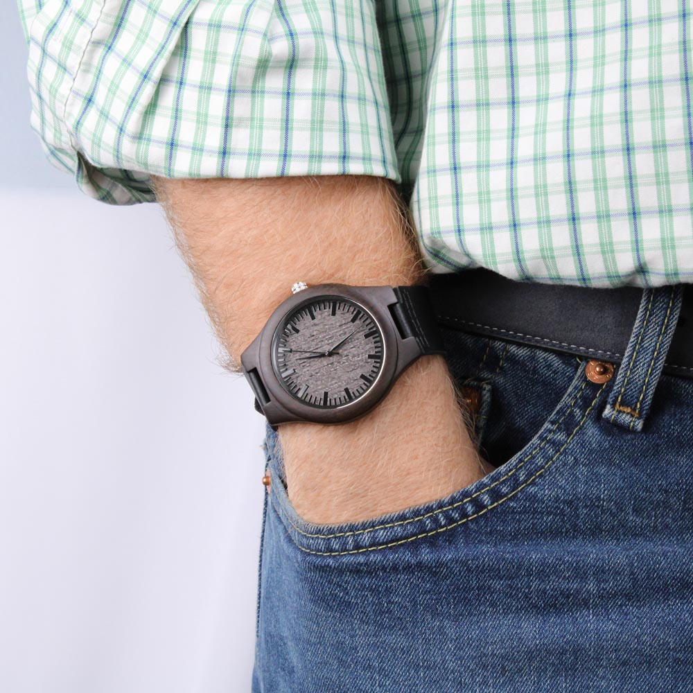 To My Son Wood Watch - Never Forget How Much I Love You For Son Son Gift From Mom Engraved Wooden Watch