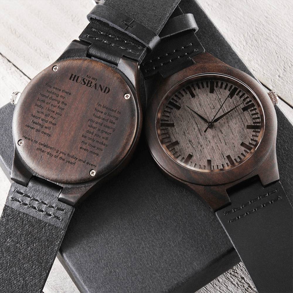 To My Husband I Get To Love You It&#39;s Best Thing The From Wife Engraved Wooden Wood Watch For Anniversary Wedding Birth Engraved Wooden Watch