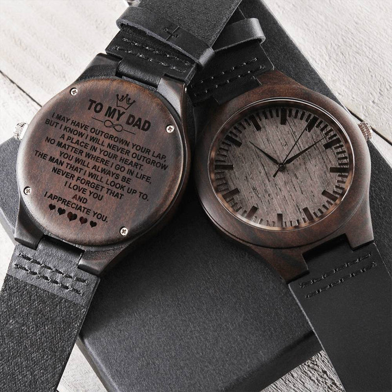 To My Dad Wood Watch - Never Forget That I Love You Fathers Day Gift For Dad Dad Birthday Gift Engraved Wooden Watch
