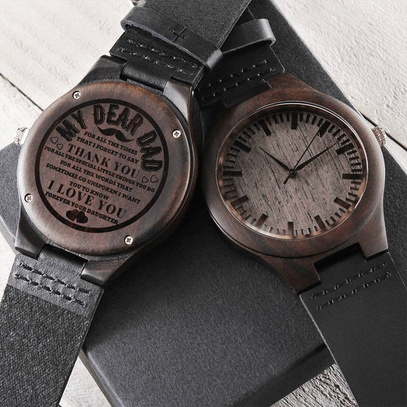 Gift For Dad3 Engraved Wooden Watch
