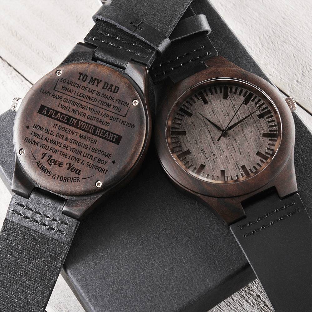 To My Dad Watch For Dad Gift From Daughter Son Dad Birthday Gift Father&#39;s Day Gift Engraved Wooden Watch