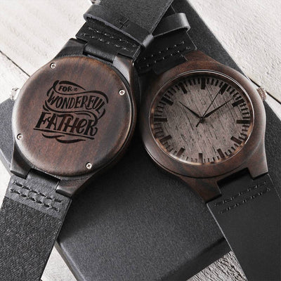 Awesome Dad - Father's Day Watch - Happy Fathers Day To My Awesome Dad - Father's Day Gift For Son - Daddy Engraved Wo1 Engraved Wooden Watch