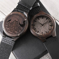 For Fishing Dad Engraved Wooden Watch
