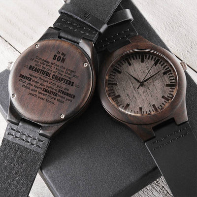 To My Son - I'm Always Here For You - Elegant Steel Watch Gifts - Father's Day Watch - To My Love Son Birthday Gift - Engraved Wooden Watch