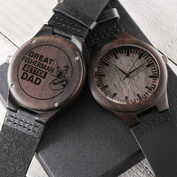 Gift For Fisherman Dad Father Watch Unique Gift Love You Dad - Gift To Dad Engraved Wooden Watch