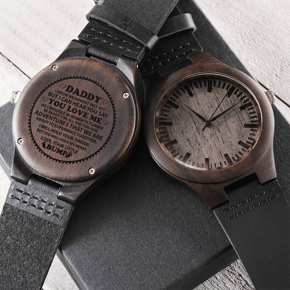 Daddy Gift From Bump Engraved Watch First Time Dad Gift Daddy From Bump Soon To Be Dad Dad Birthday Watch New Dad Jewe2 Engraved Wooden Watch