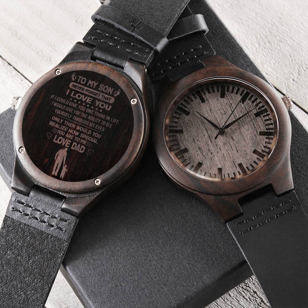 Never Forget I Love You Customized Gift For Son Engraved Wooden Watch
