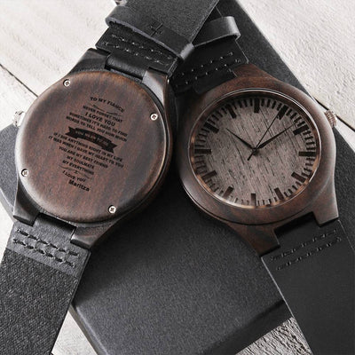 Custom Name Gift For Future Husband Never Forget That I Love You Engraved Wooden Watch